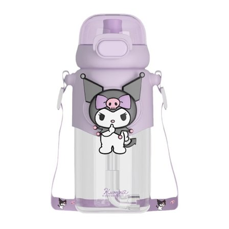 600ml Kuromi Sanrio Vannflaske Tritan Materiale BPA Fri Sikker Lås Lekkasjesikker Tegneseriemønster