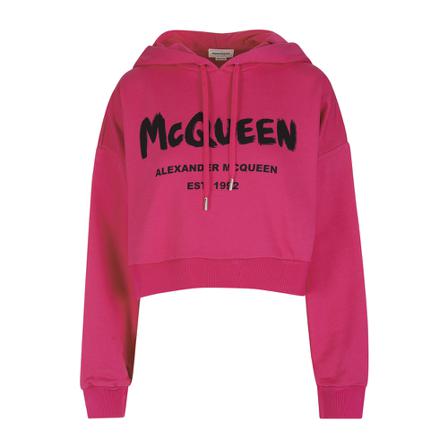 Alexander McQueen, Hoodies Roze, Dames, Maat:2XS,Katoen