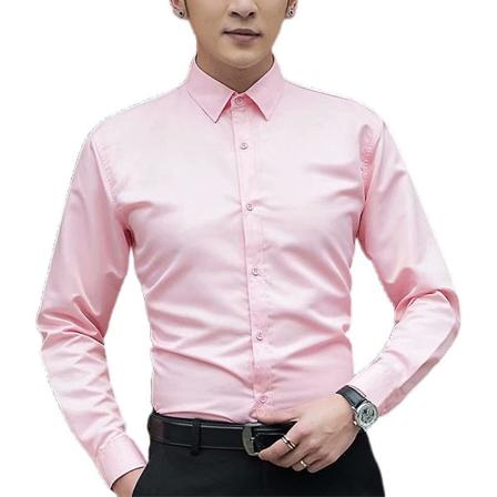 Miesten Slim Fit Shirt Casual Business Button Down Paidat Pink 3XL