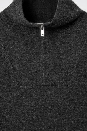 COS Women's Jersey De Lana Merino Con Media Cremallera in Gris