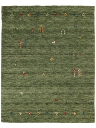 Large Gabbeh Giza Rug - Forest Green 250X350 Wool, In Classic Style