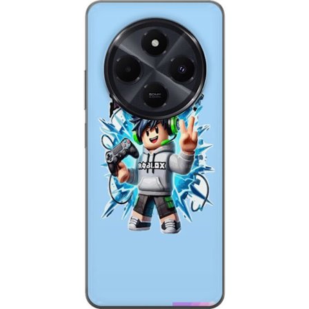 Kompatibelt Mobilskal till Xiaomi Xiaomi Redmi A4 Färgstark Roblox-karaktär med handkontroll och energifylld splash art design, perfekt för barnrum