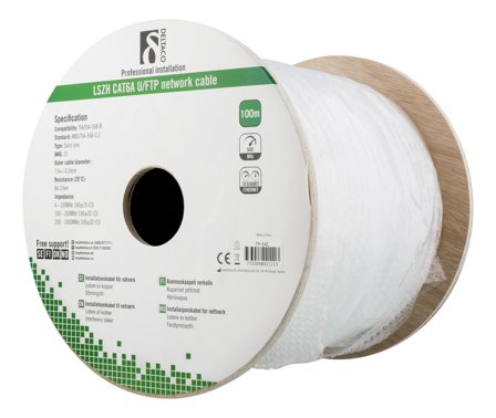 Deltaco samlet kabel - 100 m - hvit