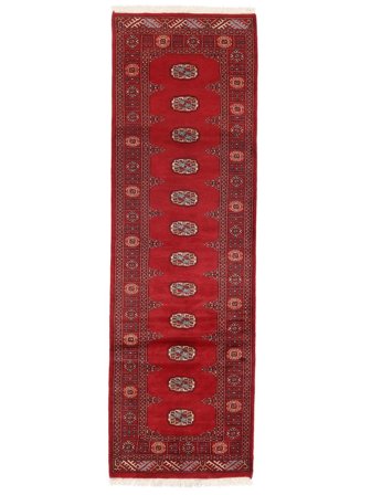 Pakistan Buchara 3Ply Teppich 81X259 Läufer Dunkelrot/Schwarz Wolle, Pakistan