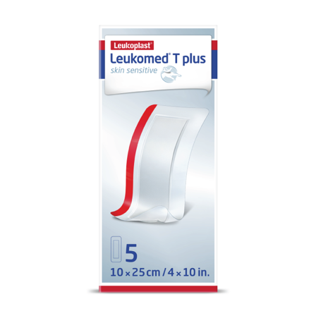Leukoplast Leukomed T-Plus Skin Sensitive Filmbandasje, 10 cm x 25 cm, 5 stk.