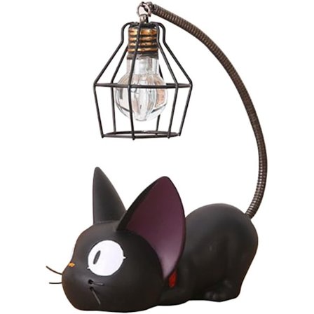 Harpiks Kat Design Lampe Kreativ Natlampe Bordlampe Sengelampe til Læsning (Jern Tråd Lampskærm, 3.1 x 4.7 x 6.7 Tommer)