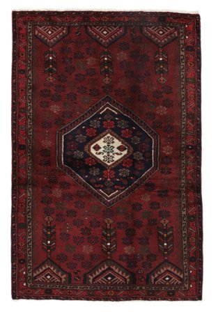 Hamadan Teppe Orientalsk Svart/Mørk Rød (Ull, Persia/Iran)