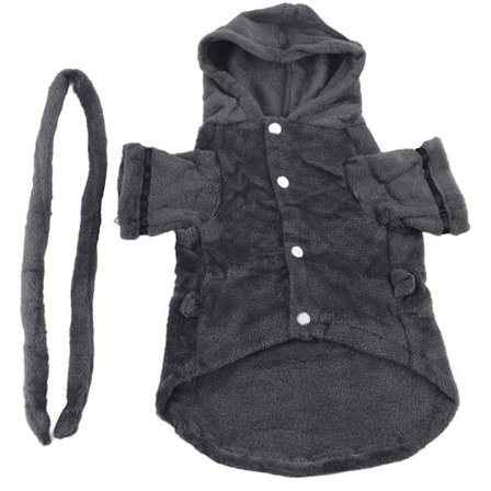 Blød Plys Absorberende Kæledyrs Badekåbe Hætteklædt Natkjole med Taljebælte til Hunde Katte Hvalpe XL