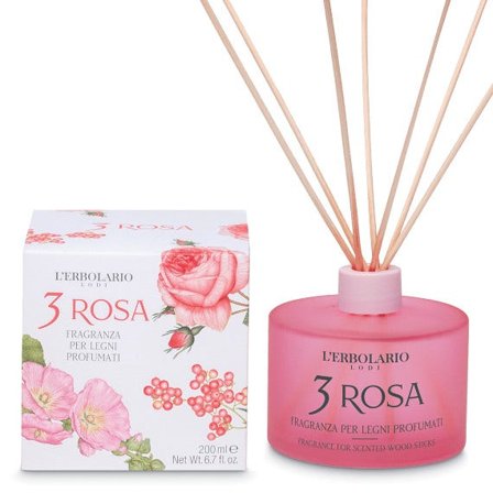 L'Erbolario Fragranza Per Legni Profumati 3 Rosa 200ml