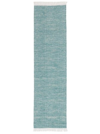 Diamond Wool 80X340 Petit Bleu Uni Couloir Tapis De Laine