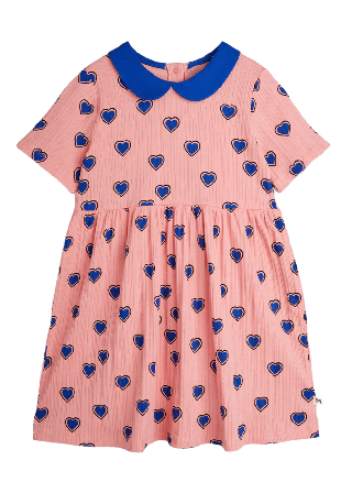 Mini Rodini Outlined Hearts Short Sleeve Dress Klänningar Unisex Rosa 80/86