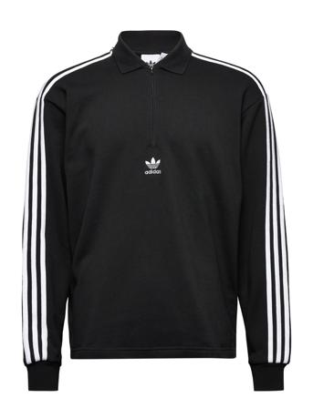 Adicolor 3-Stripes Long Sleeve Polo Sweatshirt Black Adidas Originals
