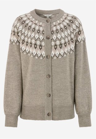 Cellbes of Sweden - Jacquard-mønster cardigan i beige / mønstret for damer i størrelse 46/48