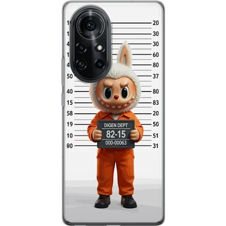 Kompatibel Mobilcover til Huawei Huawei nova 8 Pro Sød tegnet kaninfigur i fængselsklæder med fangenummer mod baggrund med længdemåling