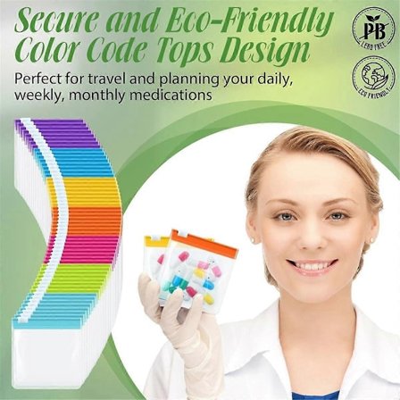 57 stk. Ugentlige Lynlåspilleposer Pillepose Sæt Genanvendelige Pilleklare Rejseopbevaringsposer wi