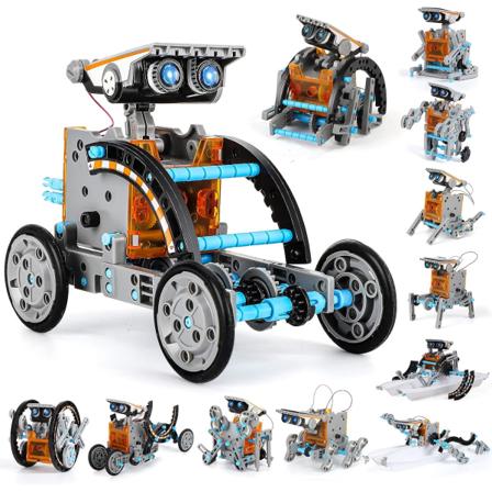 Lucky Doug 12 i 1 STEM solardrevet robotsett leker for barn fra 8 år