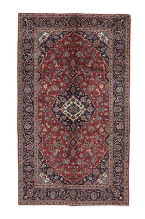 Tapis D'orient Kashan 147X252 Noir/Rouge Foncé (Laine, Perse/Iran)