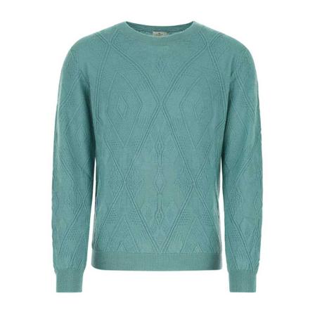 Etro Round-neck Strik Blå, Herre Strik