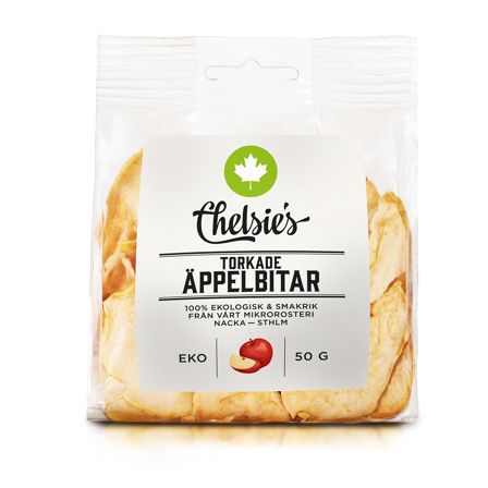 Chelsie s Organic Gourmet Prod Torkade Äppelbitar 50 g