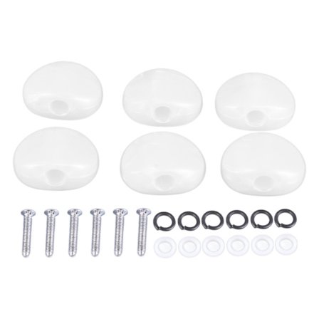 6 stk. hvide halvcirkel elektrisk guitar stemmeskrue nøgle knap håndtag folkeklassisk