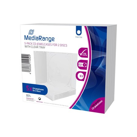 MediaRange Cajas Cd Doble, 10 Mm,