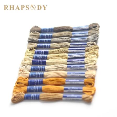 Rhapsody DMC Laadukas Egyptil inen Puuvilla Tikkauslanka 6 Langallinen Kaksinkertainen Mercerisoitu Ristinompelulanka 12 V ri Sarja 8 Metri Tackle 