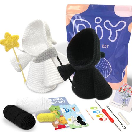 för Nybörjare - 4-pack Val Kyckling Pingvin Bi Virkade Djur Lätt Lära Börja Amigurumi Stickningskit