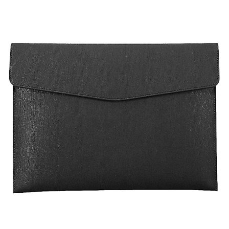 A4-mappe i PU-lær, dokumentmappe, vanntett portefølje, konvoluttmappe med trykknapplukking