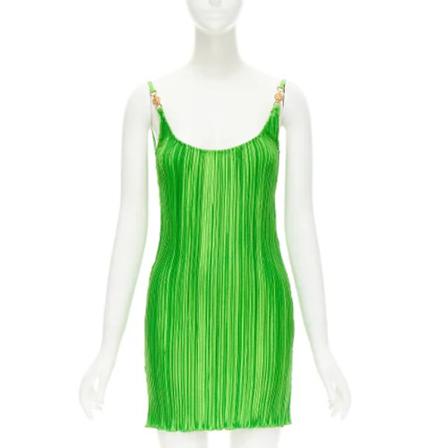 Versace Pre-owned Pre-owned Polyester klnningar grön, Dam Vintage Klänningar, Dam, Storlek: L