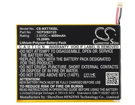 Batteri til tablet til Nextbook NX785QC8G, NX785QC16G