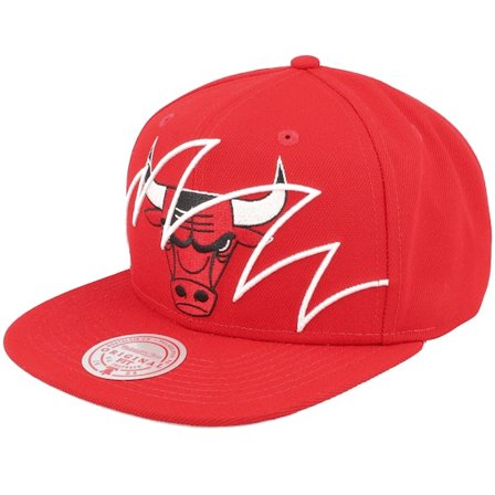 Mitchell & Ness - Chicago Bulls Shark Bite Red Snapback Snapback Red Cap - NBA @ Hatstore