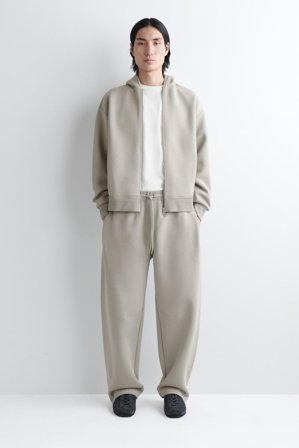 COS Men's Cotton Piqué Oversized Barrel Leg Joggers in Grey
