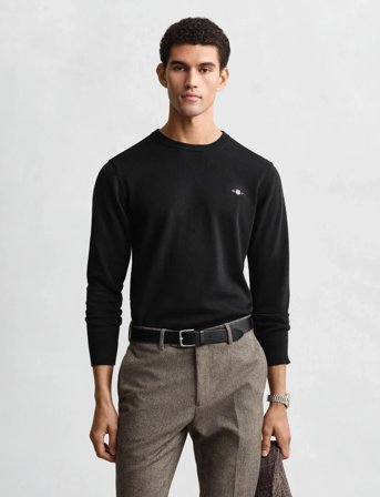 GANT Classic Cotton C-Neck - Black - S