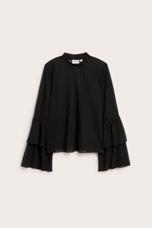 Kappahl | Przezroczysty top z długimi rękawami | Czarne