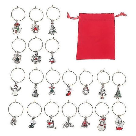 20 st Jul Vinglasmarkörer Juldryck Markör Berlocker För Vinglas