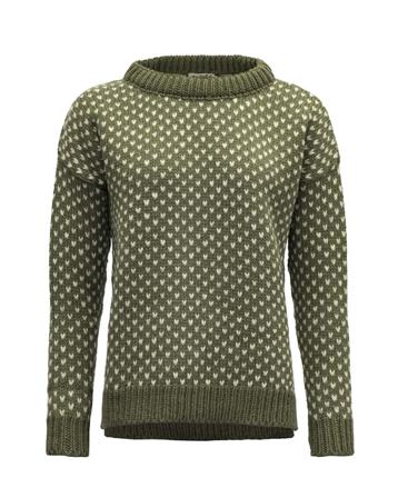 Devold Nordsjø Wool Sweater Dame Olive (Extra Large)