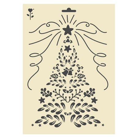 Julstencil A4 - Blomsterträd