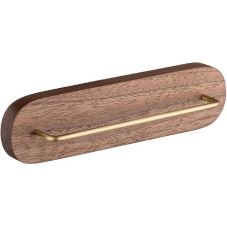 Kaffefilterhållare, väggmonterad valnöt mässing ställ kaffepappersförvaringsställ för bänk