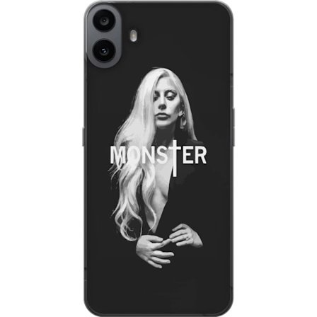 Kompatibelt Mobilskal till Nothing Nothing CMF Phone 1 Lady Gaga Monster svartvit porträtt Gaga MONSTER text ikonisk design
