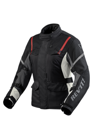 Motorradjacke Rev'It! Horizon 3 H2O Damen Schwarz/Rot 40