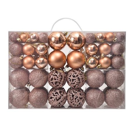 100 st julkulor 3-6cm roséguld