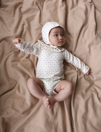 Cam Cam Copenhagen Long Sleeved Body Holly, 80 Cm - Gots - Bows - White - 80