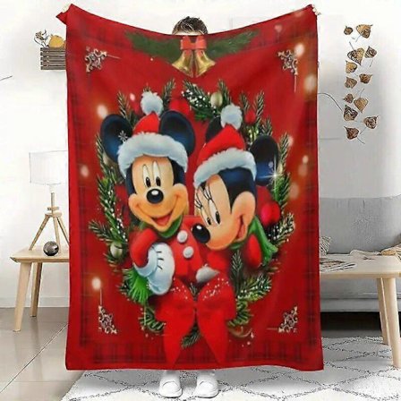 x851 Julenissen Mikke og Minni den mest fantastiske tiden på året Juleteppe uujq851