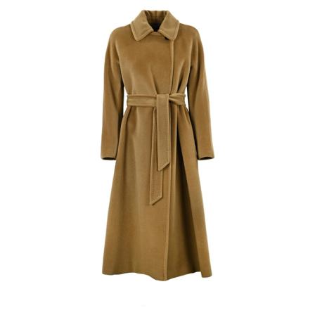 Max Mara Studio Belted Coats Brun, Dame Uldfrakker