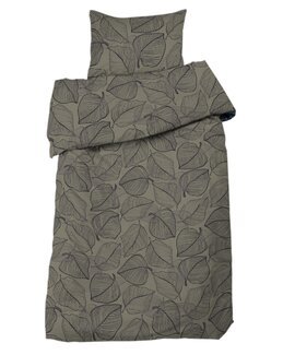 Sengetøj Hugo bladmønster 2-delt Kaki