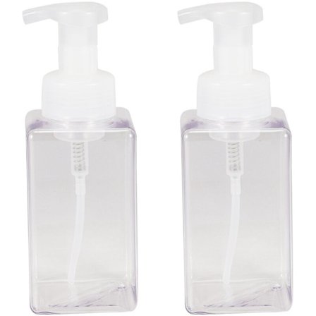 2-pakning skumdispenser 15 oz påfyllbar plast håndvæske tom plastpumpeflaske - klar 450 ml