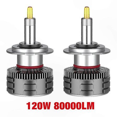 6000K 120W LED Bilforlygtepærer H7 H1 H3 H11 H8 HB3 9005 HB4 9006 9012HIR2 CSP 360 Graders Canbus Autolampe 12V