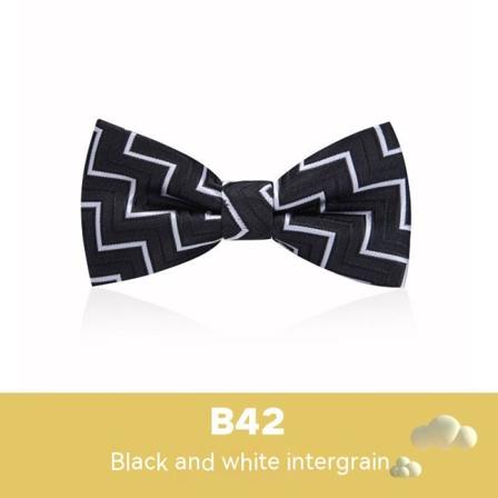 Barne-sløyfe Britisk stil gutt baby dobbeltlags liten sløyfe svart og hvit stripet B42 ett sett