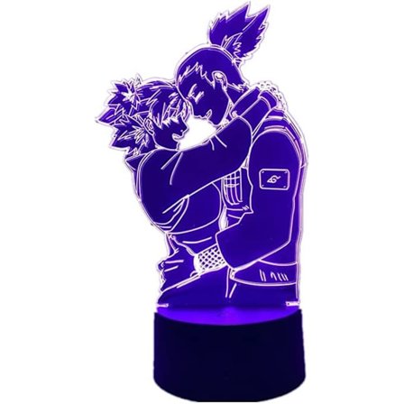 Anime USB 3D-lampa Shikamaru och Temari LED-nattlampa för B