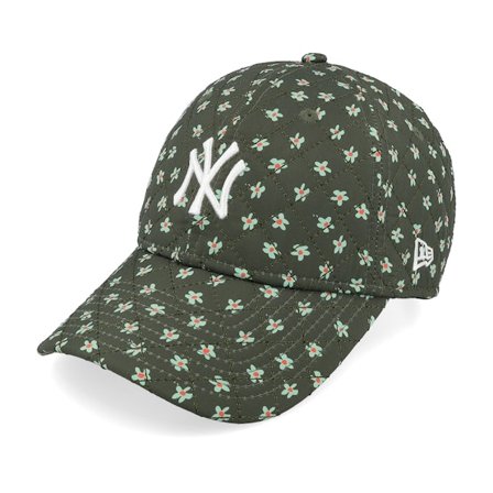 New Era - MLB Green unconstructed Czapka Z Daszkiem - New York Yankees Womens Floral Quilt 9TWENTY Olive Dad Cap @ Hatstore